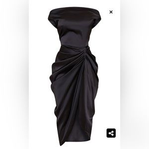 COPY - Pretty Little Things Black Satin Dress
